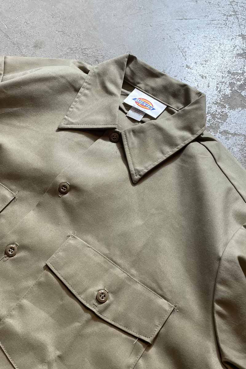 MADE IN USA 80'S L/S WORK SHIRT / BEIGE [SIZE: XL USED]