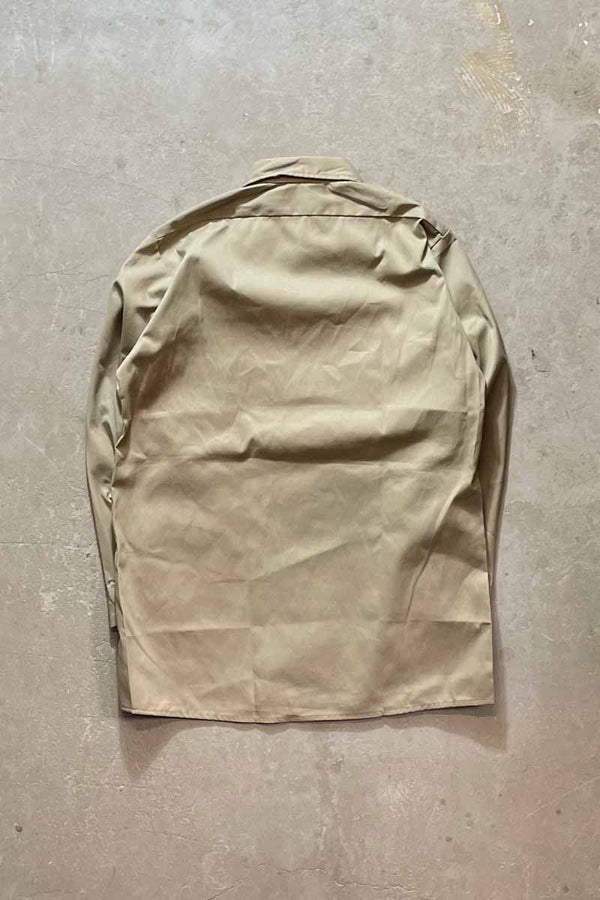 MADE IN USA 80'S L/S WORK SHIRT / BEIGE [SIZE: XL USED]