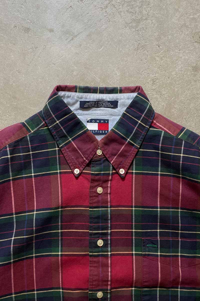 90'S L/S BD CHECK SHIRT / RED [SIZE: 2XL USED]