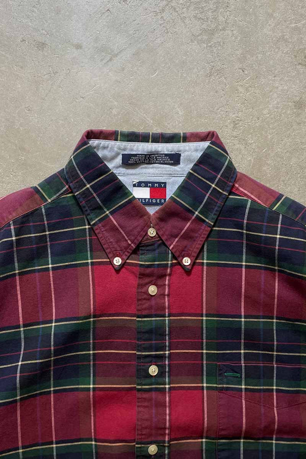 90'S L/S BD CHECK SHIRT / RED [SIZE: 2XL USED]