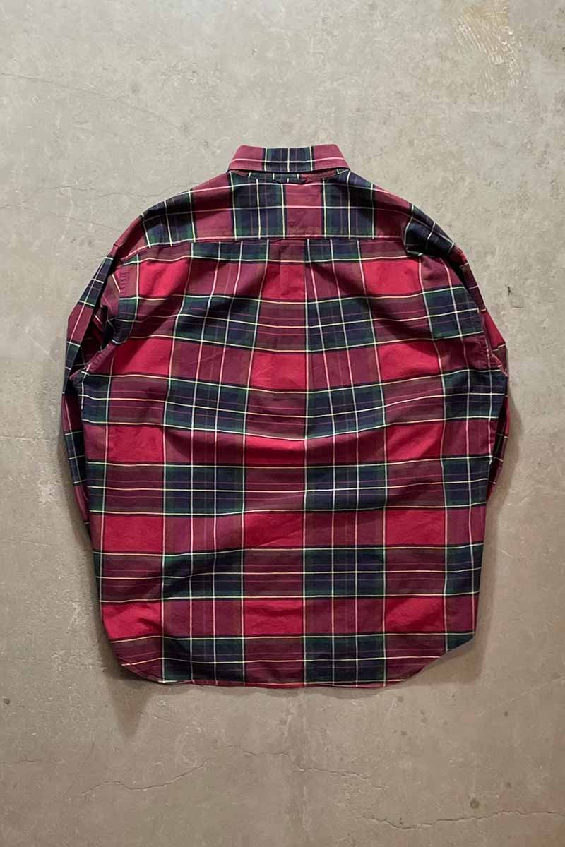 90'S L/S BD CHECK SHIRT / RED [SIZE: 2XL USED]
