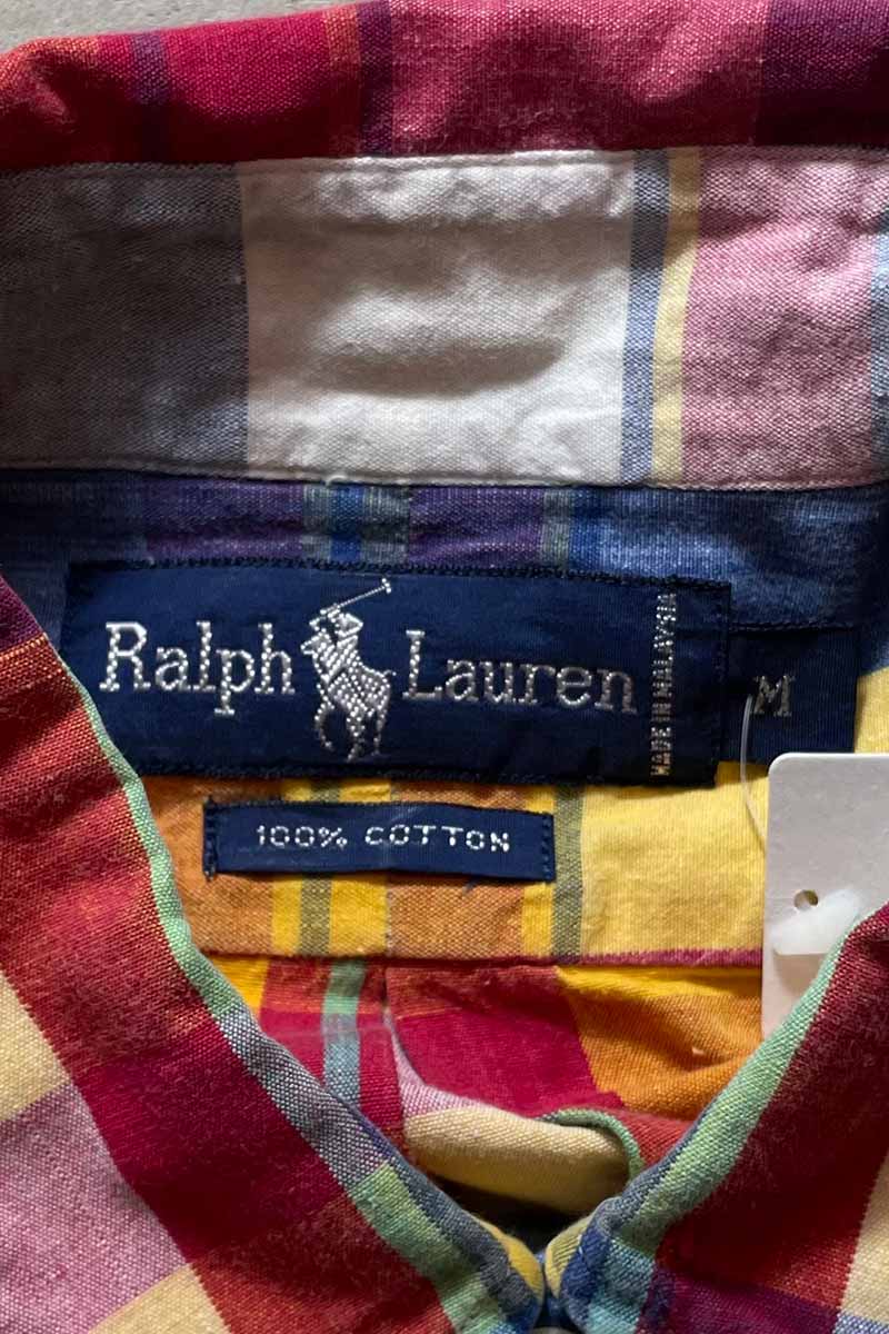 90's L/S BD CHECK SHIRT / MULTI [SIZE: M USED]