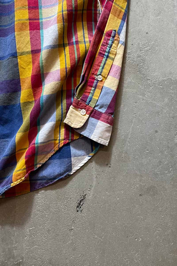 90's L/S BD CHECK SHIRT / MULTI [SIZE: M USED]