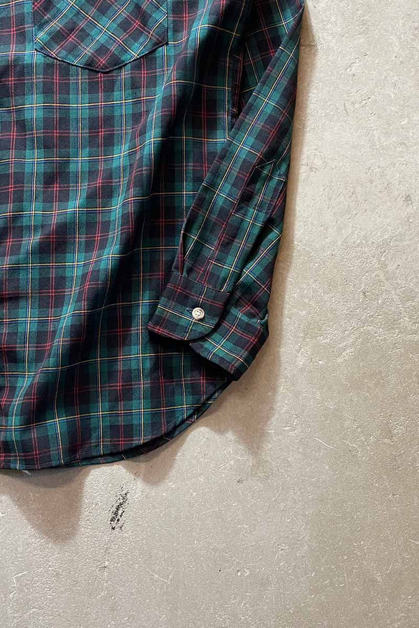MADE IN USA 80'S L/S WOOL CHECK SHIRT / MULTI [SIZE: L USED]