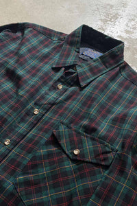 MADE IN USA 80'S L/S WOOL CHECK SHIRT / MULTI [SIZE: L USED]