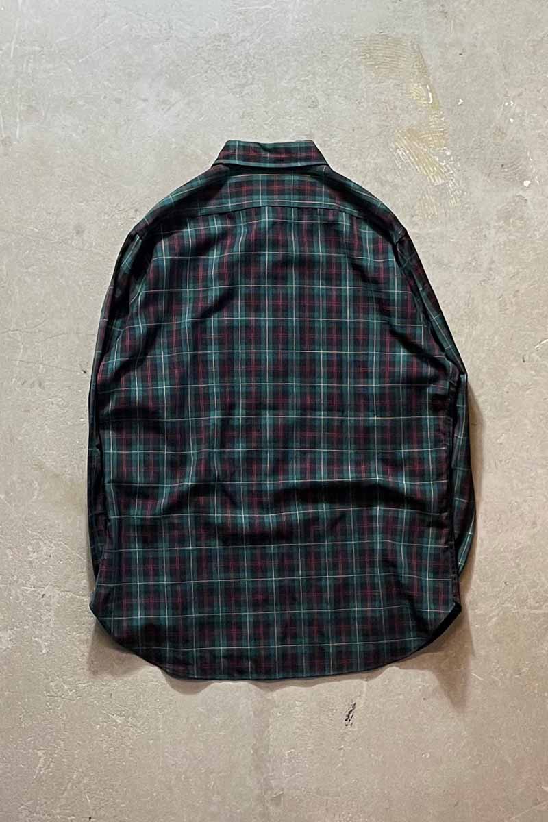 MADE IN USA 80'S L/S WOOL CHECK SHIRT / MULTI [SIZE: L USED]