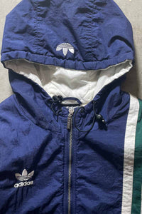 90'S HOODIE NYLON PUFF JACKET / NAVY [SIZE: L USED]