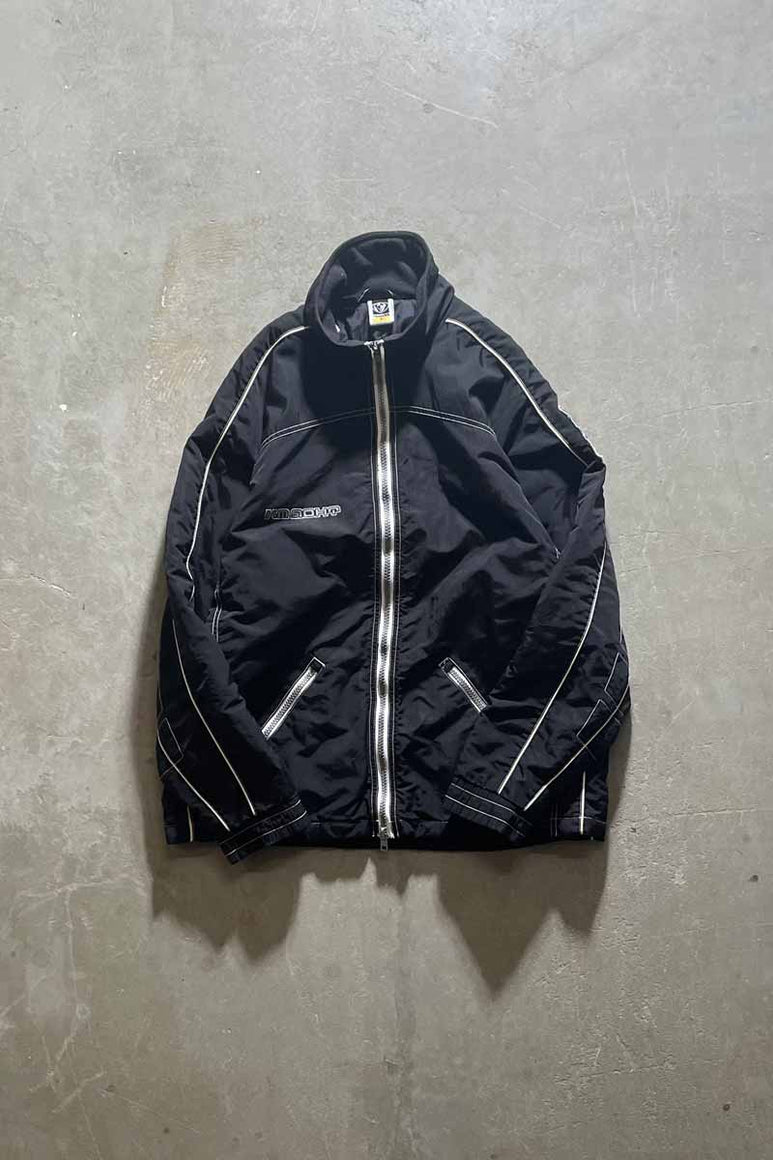 Y2K EARLY 00'S ZIP UP NYLON JACKET / BLACK [SIZE: L USED]