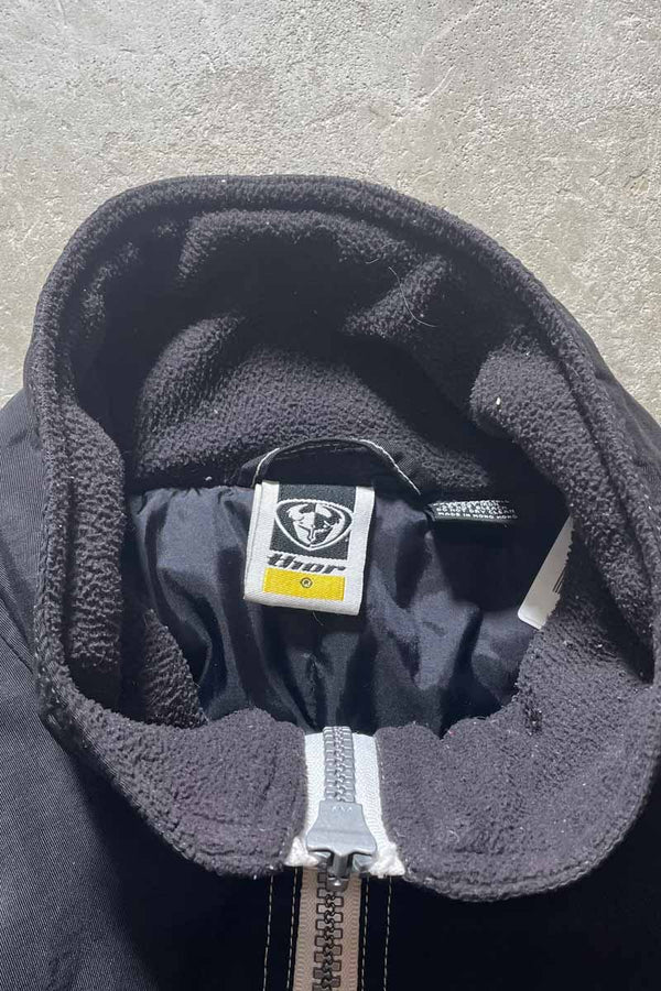 Y2K EARLY 00'S ZIP UP NYLON JACKET / BLACK [SIZE: L USED]
