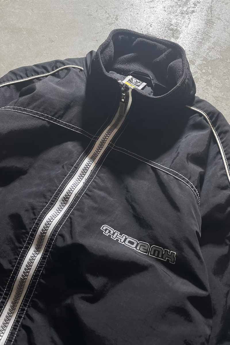 Y2K EARLY 00'S ZIP UP NYLON JACKET / BLACK [SIZE: L USED]