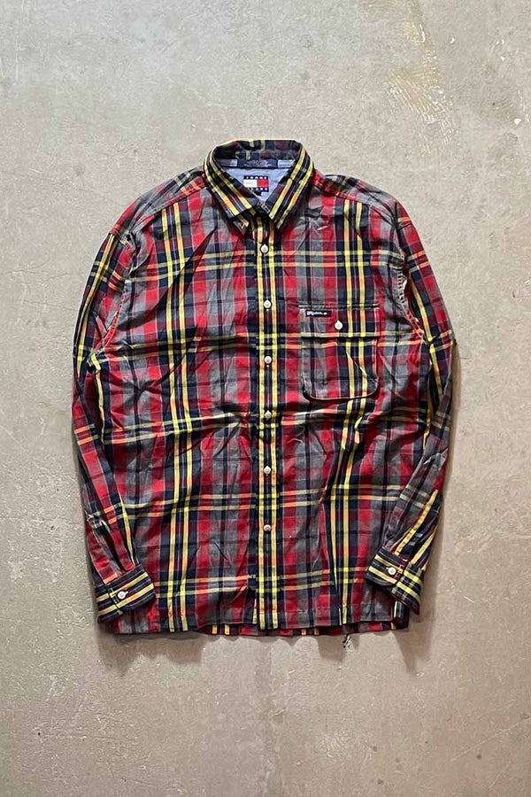 90'S L/S CHECK SHIRT / MULTI [SIZE: M USED]