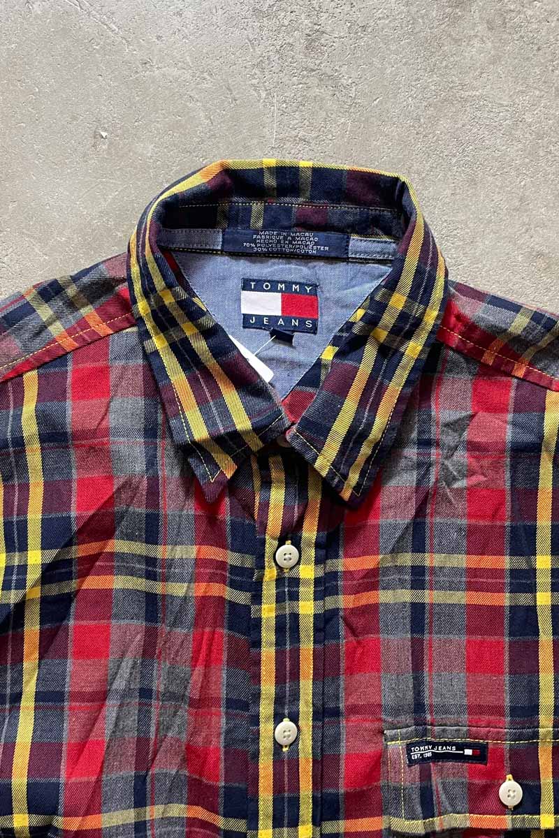 90'S L/S CHECK SHIRT / MULTI [SIZE: M USED]