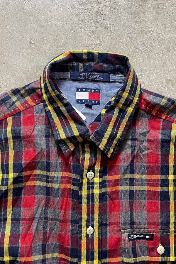 90'S L/S CHECK SHIRT / MULTI [SIZE: M USED]