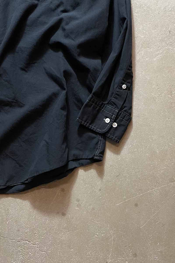 90'S GARMENT DYED L/S BD SHIRT / BLACK [SIZE: L USED]
