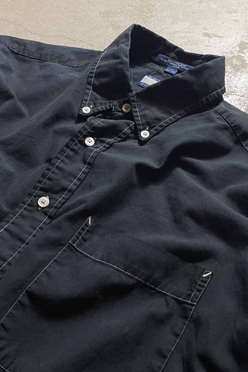 90'S GARMENT DYED L/S BD SHIRT / BLACK [SIZE: L USED]