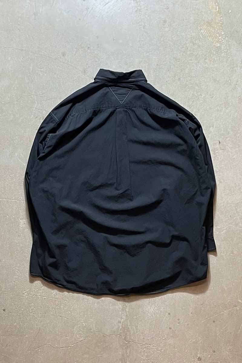 90'S GARMENT DYED L/S BD SHIRT / BLACK [SIZE: L USED]
