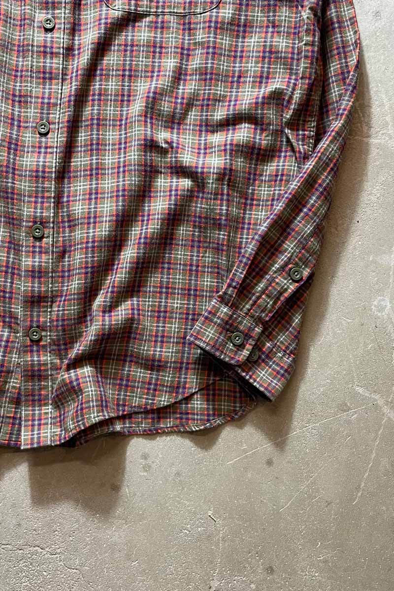 L/S CHECK ORGANIC COTTON SHIRT / KHAKI [SIZE: L USED]