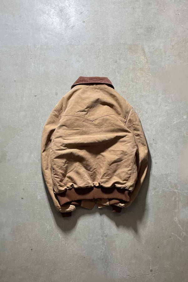 MADE IN USA 80-90'S DUCK SANTAFE JACKET W/QUILTING LINER / BEIGE [SIZE: L USED]