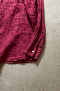 90'S L/S LINEN SHIRT / BURGUNDY [SIZE: M USED]