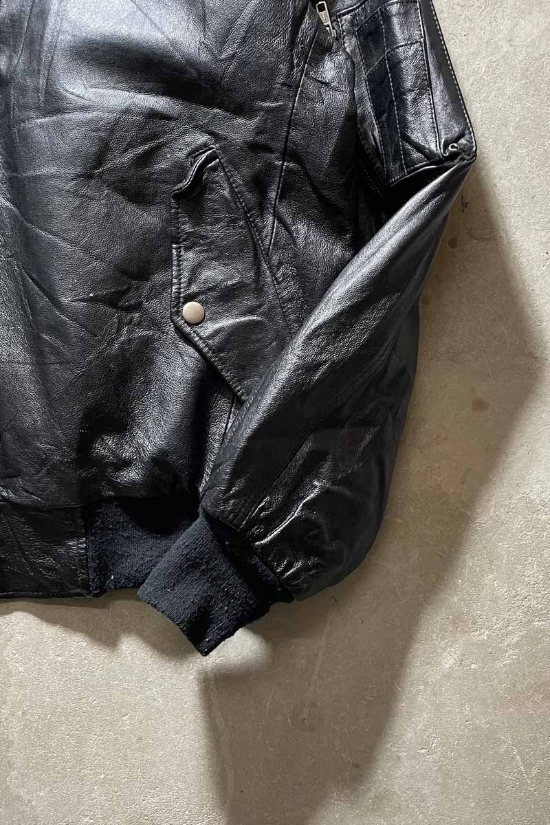 UNITED STATES MARINE CORPS MA-1 LEATHER JACKET / BLACK [SIZE: L USED]