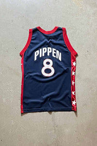 MADE IN USA 90'S USA DREAM TEAM PIPPEN GAME SHIRT / NAVY [SIZE: XL USED]