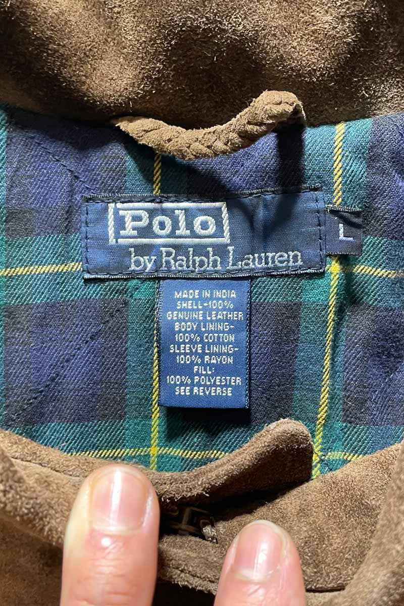 90'S ZIP UP SUEDE LEATHER COAT / BROWN [SIZE: L USED]