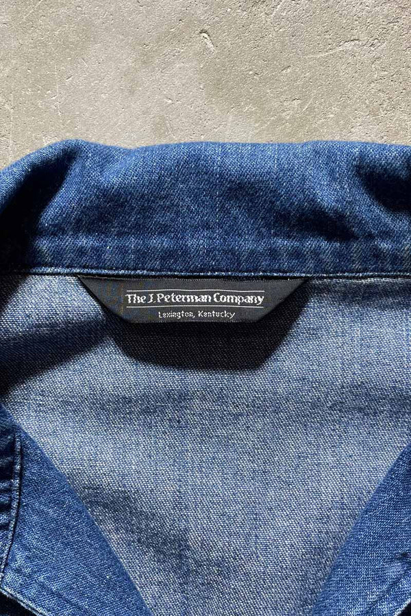 MADE IN USA 80'S SKIPPER PULLOVER DENIM JACKET / BLUE [SIZE: L USED]
