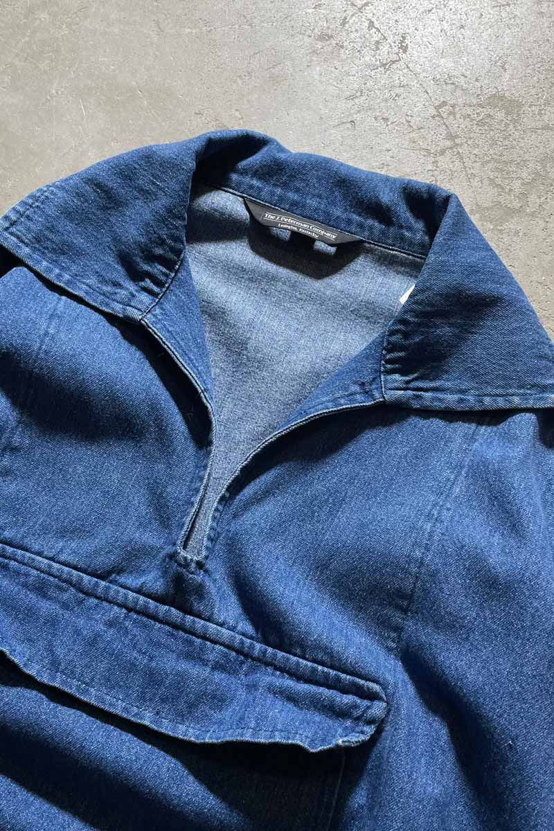 MADE IN USA 80'S SKIPPER PULLOVER DENIM JACKET / BLUE [SIZE: L USED]