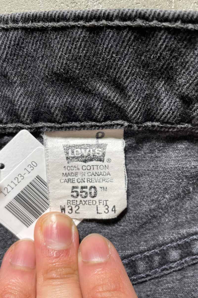MADE IN CANADA 95'S 550 DENIM PANTS / SULFUR BLACK [SIZE: W32 x L34 USED]