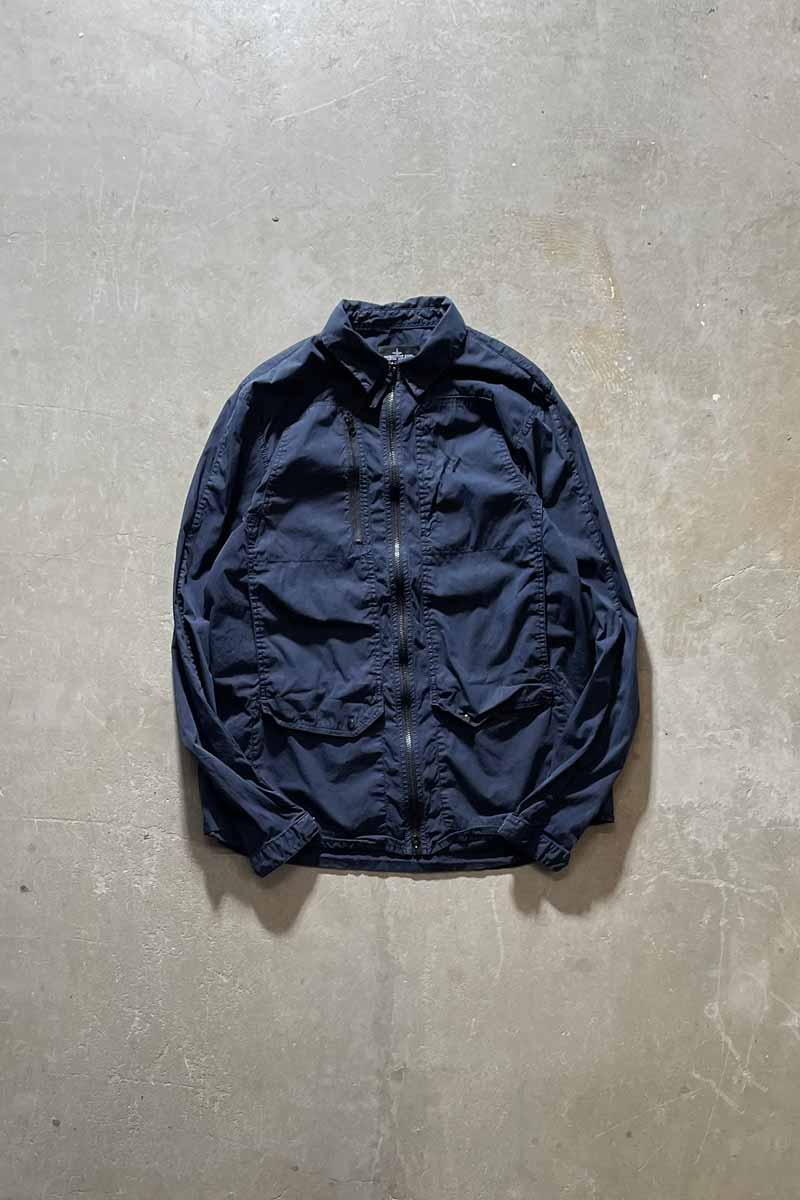 MADE IN ITALY 16SS L/S ZIP UP SHIRT / NAVY [SIZE: L USED]