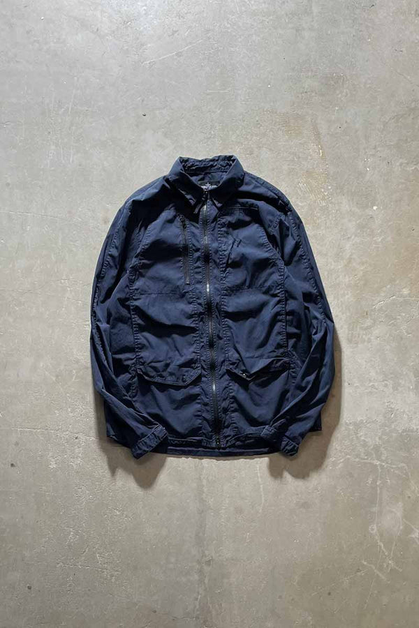 MADE IN ITALY 16SS L/S ZIP UP SHIRT / NAVY [SIZE: L USED]