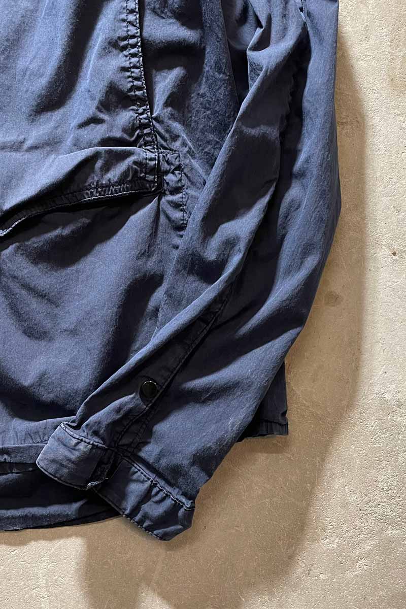 MADE IN ITALY 16SS L/S ZIP UP SHIRT / NAVY [SIZE: L USED]