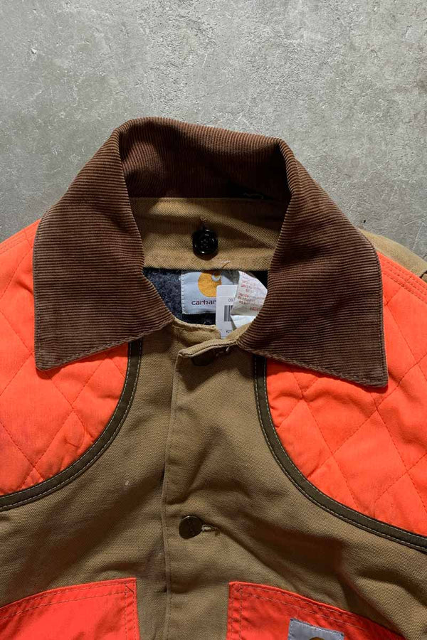MADE IN USA 80'S CUSTOM DUCK JACKET W/ BLANKET LINER / BEIGE / ORANGE [SIZE: M USED]
