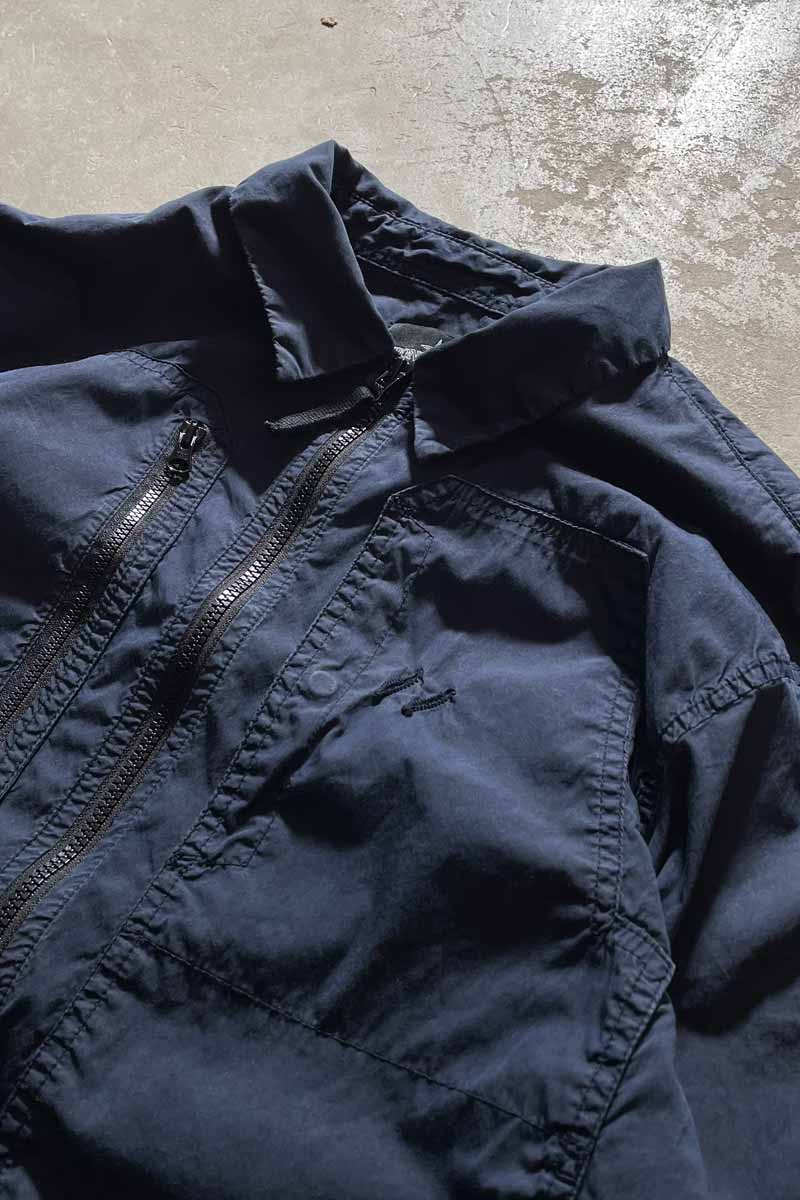 MADE IN ITALY 16SS L/S ZIP UP SHIRT / NAVY [SIZE: L USED]