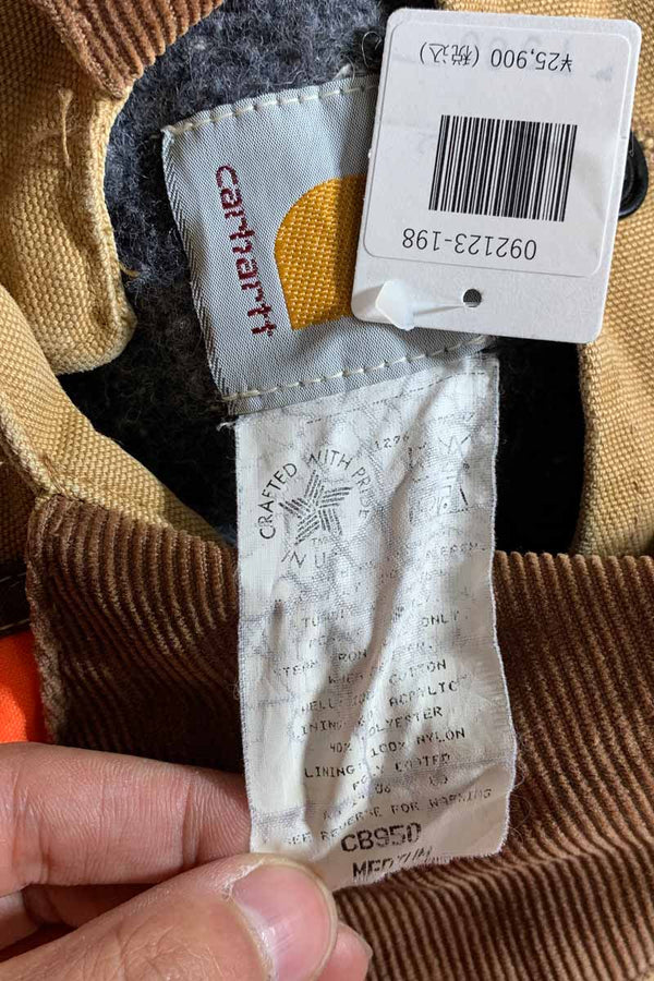 MADE IN USA 80'S CUSTOM DUCK JACKET W/ BLANKET LINER / BEIGE / ORANGE [SIZE: M USED]