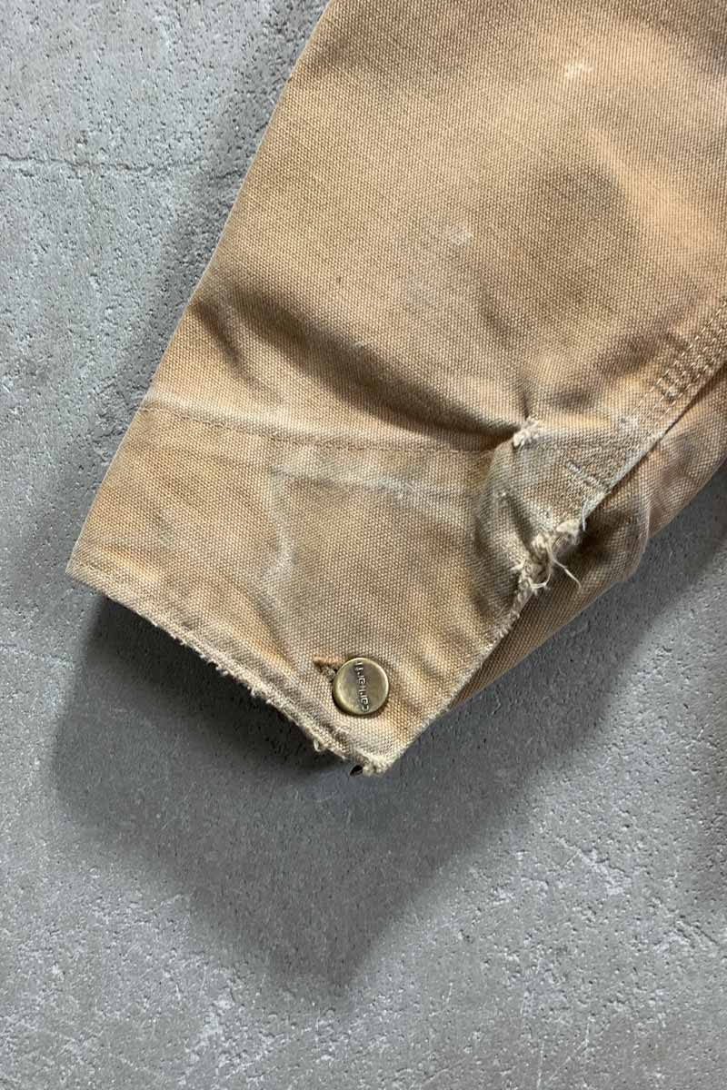 MADE IN USA 80'S CUSTOM DUCK JACKET W/ BLANKET LINER / BEIGE / ORANGE [SIZE: M USED]