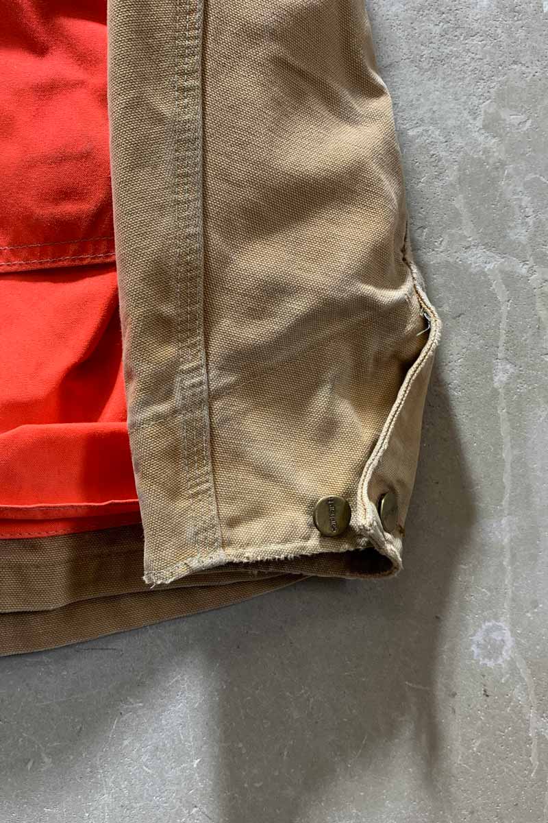 MADE IN USA 80'S CUSTOM DUCK JACKET W/ BLANKET LINER / BEIGE / ORANGE [SIZE: M USED]