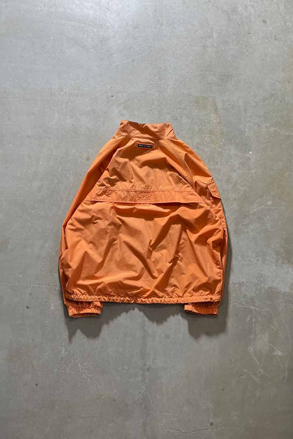 90'S ZIP UP NYLON JACKET / ORANGE [SIZE: XL USED]