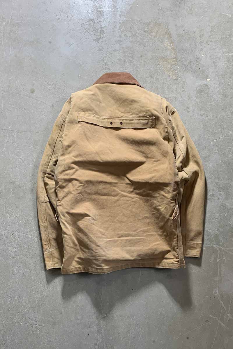 MADE IN USA 80'S CUSTOM DUCK JACKET W/ BLANKET LINER / BEIGE / ORANGE [SIZE: M USED]