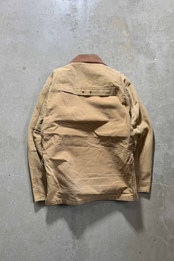 MADE IN USA 80'S CUSTOM DUCK JACKET W/ BLANKET LINER / BEIGE / ORANGE [SIZE: M USED]