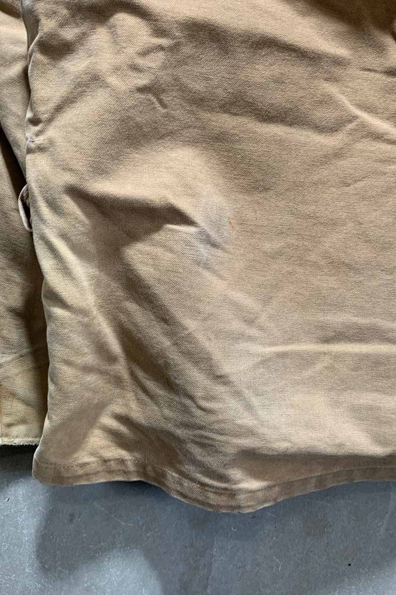 MADE IN USA 80'S CUSTOM DUCK JACKET W/ BLANKET LINER / BEIGE / ORANGE [SIZE: M USED]