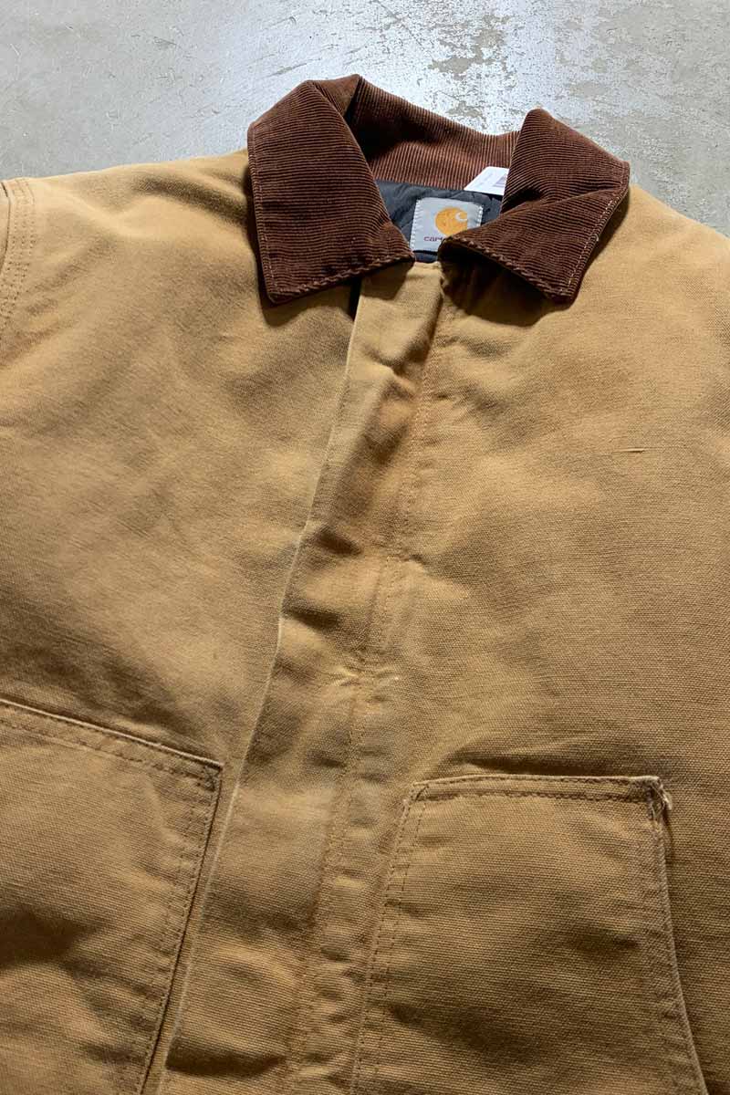 90'S DUCK TRADITIONAL JACKET W/QUILTING LINER / BEIGE [SIZE: L USED]