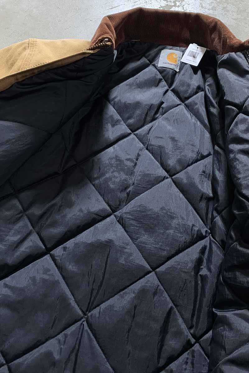 90'S DUCK TRADITIONAL JACKET W/QUILTING LINER / BEIGE [SIZE: L USED]