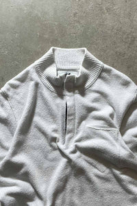 MADE IN ITALY 18SS HALF-ZIP KNIT SWEATER / WHITE [SIZE: L USED]