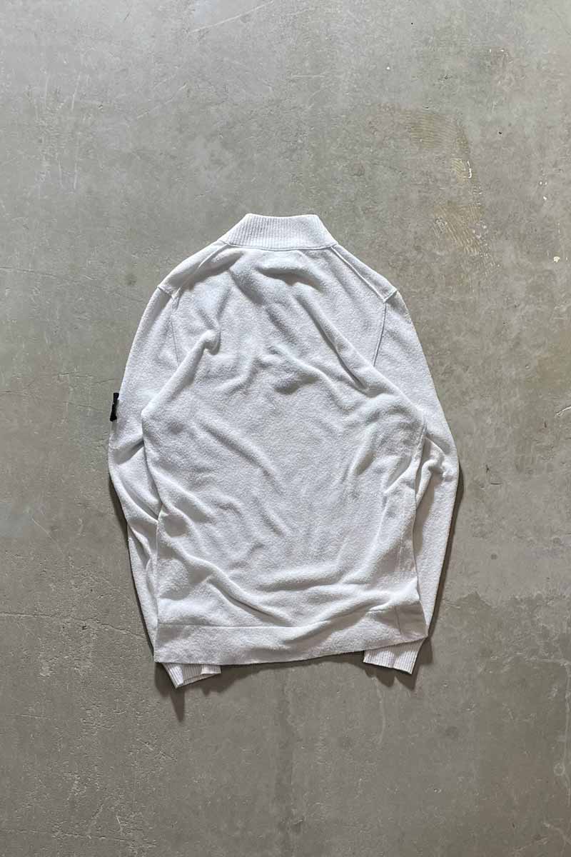 MADE IN ITALY 18SS HALF-ZIP KNIT SWEATER / WHITE [SIZE: L USED]
