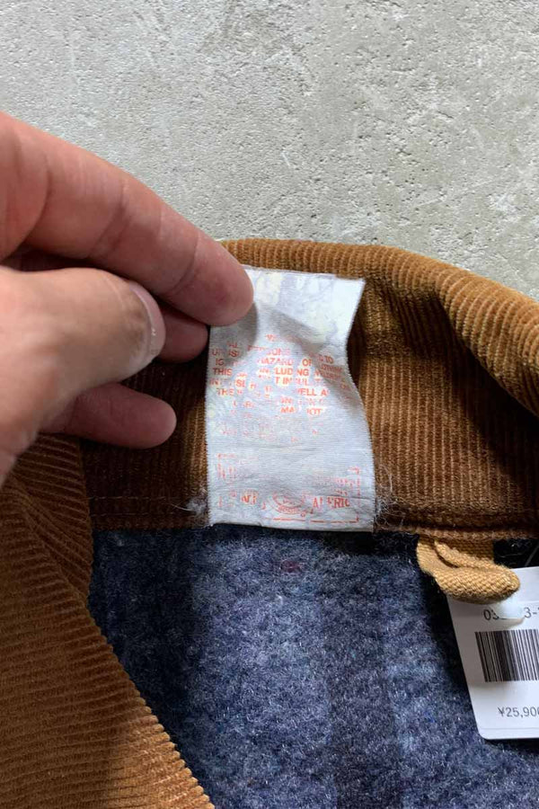 MADE IN USA 90'S ADVERTISING DUCK MICHIGAN CHORE COAT W/BLANKET LINER / BEIGE [SIZE: L USED]