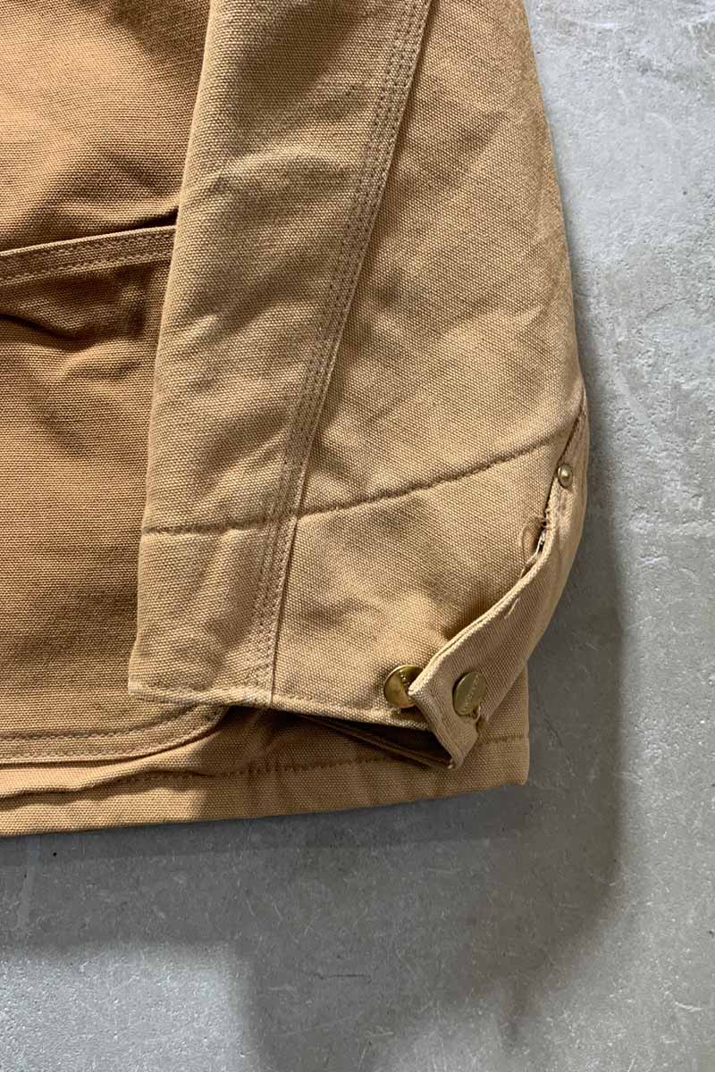 MADE IN USA 90'S ADVERTISING DUCK MICHIGAN CHORE COAT W/BLANKET LINER / BEIGE [SIZE: L USED]