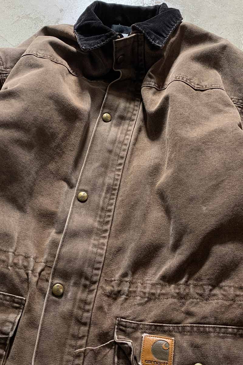 MADE IN USA 90'S DUCK DARPER JACKET W/FLEECE LINER / BROWN [SIZE: L USED]