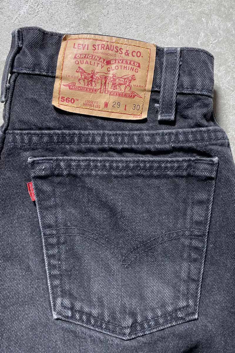 MADE IN USA 95'S 560 DENIM PANTS / SULFUR BLACK [SIZE: W29 x L30 USED]