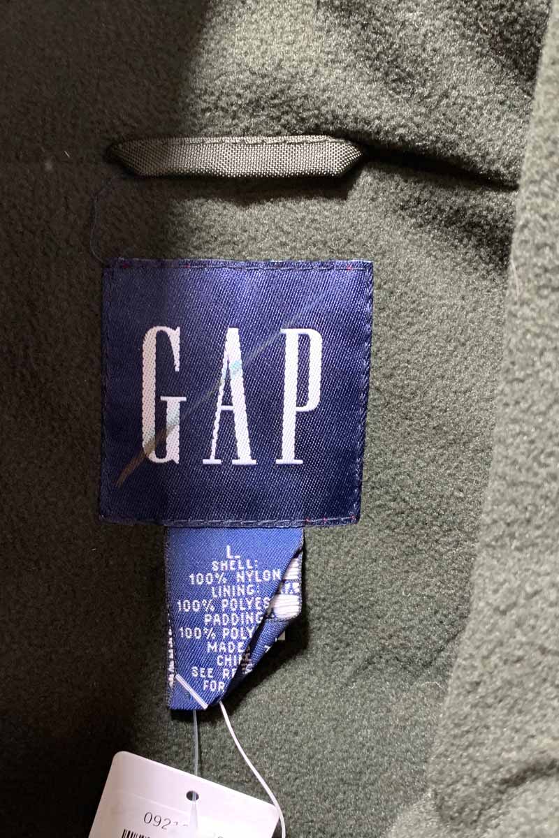 90'S NYLON CARGO VEST W/FLEECE LINER / OLIVE [SIZE: L DEADSTOCK/NOS]